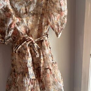 DANIELLE BERNSTEIN Floral Long Sleeve Dress